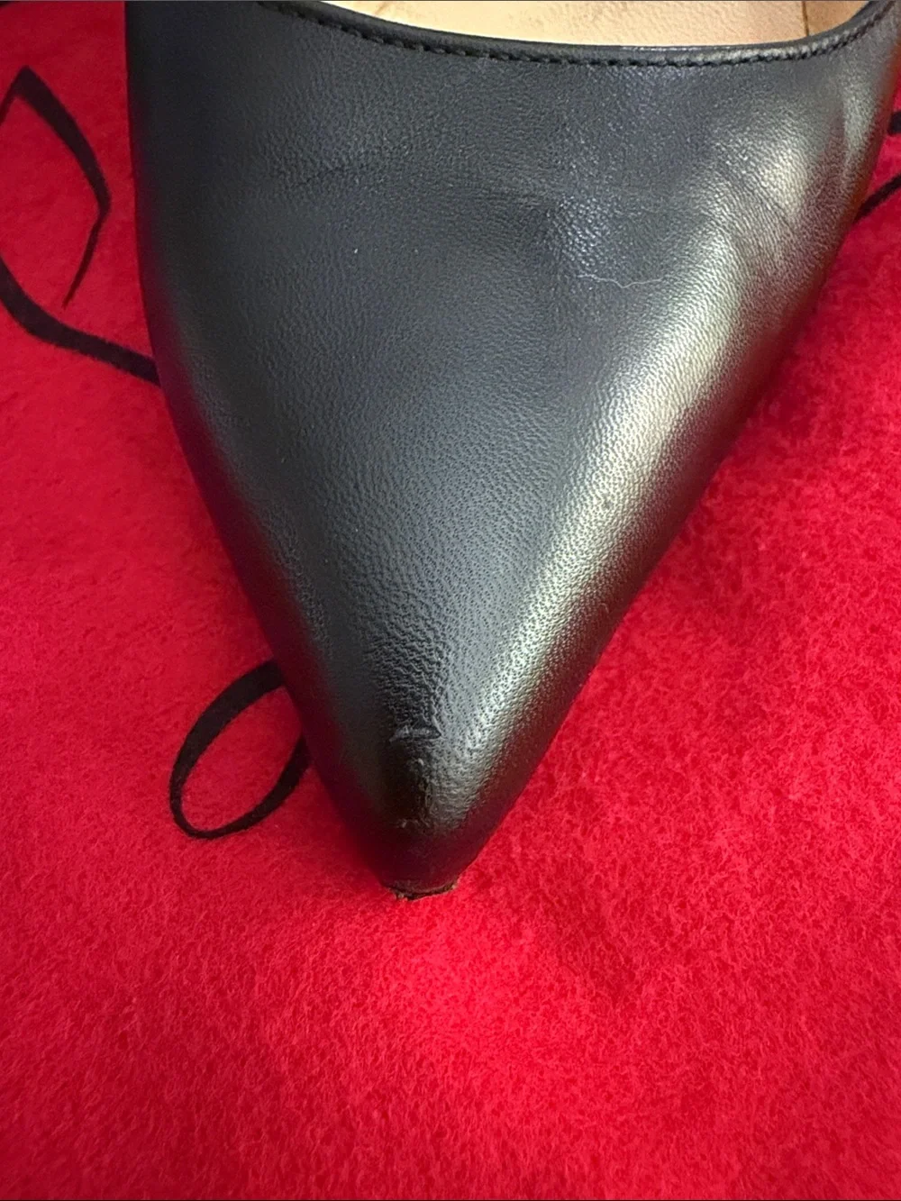 Christian Louboutin Black Leather Pointed Toe Stiletto Pumps